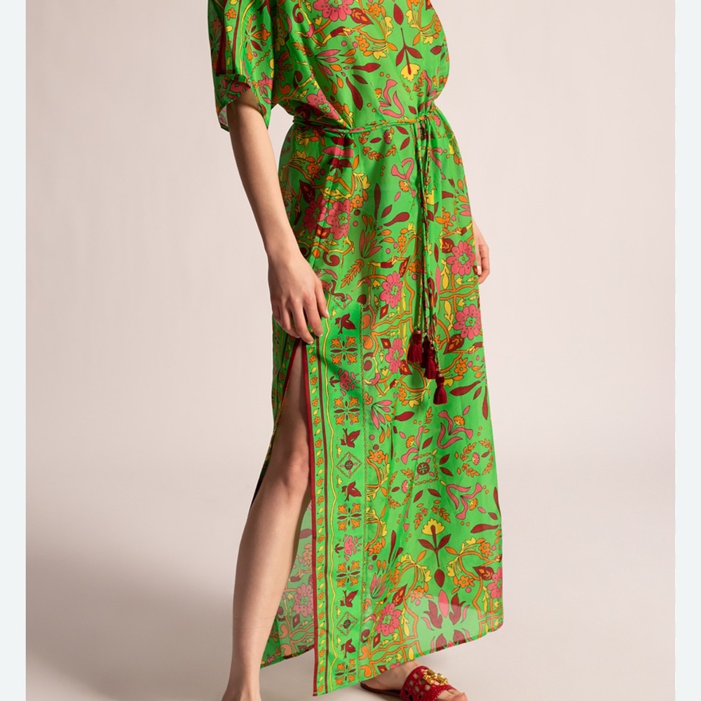 Tory Burch Floral Green Maxi Dress